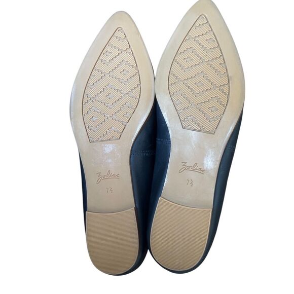 NEW Zodiac Hill Black Leather Flats Size 7 1/2 - Picture 7 of 9